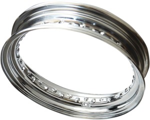 Drag Specialties 16x3 Chrome Steel Rim 40 Hole - 16x3 chrome steel rim, 40 hole, for 5.00/5.10 tires