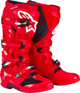 Alpinestars Tech 7 Boots Bright Red Size 12 - High-performance off-road boots in US size 12