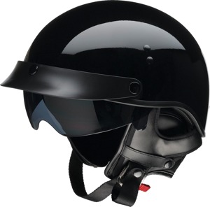 Z1R Vagrant NC Helmet Gloss Black Medium - Half face helmet, gloss black, size M