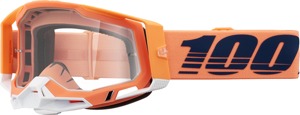100% Racecraft 2 Goggles Clear Lens Coral Orange Adult - Premium off-road goggles with clear lens, adult size