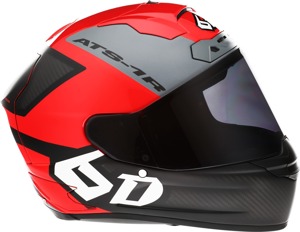 6D ATS-1R Wyman Helmet XL Black Red Gray Full Face - Full face helmet XL, Black/Red/Gray by 6D HELMETS