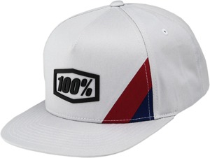 100% Cornerstone Hat Light Gray Red Blue Unisex Adult One Size - Trucker style snapback hat, unisex adult, one size