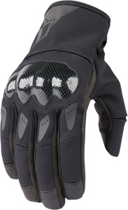 ICON Stormhawk Gloves XL Black/Gray Men's Waterproof Motorcycle Gloves - Waterproof riding gloves for men, size XL, Black/Gray