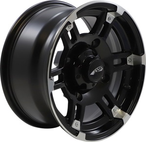 AMS Roll'n 104 Wheel 14x7 4/156 Black Gloss Machined Front/Rear - 14x7 4/156 Black ATV/UTV Wheel For Polaris Kawasaki Yamaha