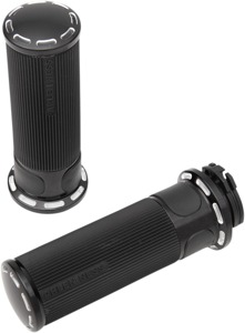 Arlen Ness Cable Style Fusion Series Grips Black Slot Track