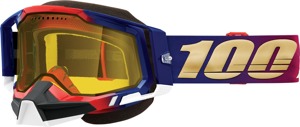100% Racecraft 2 Snow Goggles Yellow Lens Unisex Adult Blue/Red/White - Dual pane snow goggles yellow lens, unisex adult
