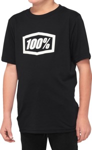 100% Youth Icon Tee Black YXL Cotton Blend