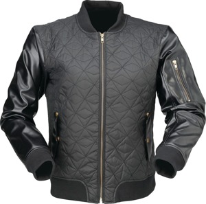 Z1R Women's Bomber Jacket Black Large - Quilted bomber riding jacket, Black, Women's Large