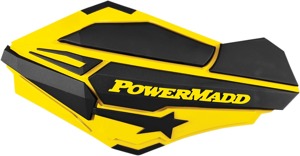Powermadd Sentinel Handguards Suzuki Yellow/Black - Durable handguards, yellow/black, mounts sold separately