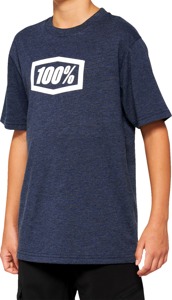 100% Youth Icon Tee, Navy Heather, Size Large