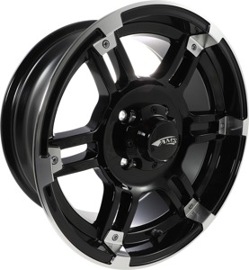 AMS Roll'n 104 Wheel 15x7 4/110 Gloss Machined Black - 15x7 ATV/UTV wheel, 4/110, gloss machined black