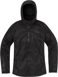 ICON Women's Airform Jacket Black XL - Durable textile riding jacket