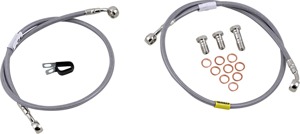 Stainless Steel Front 2-Lines Brake Line Kit - For 06-16 650 Ninja