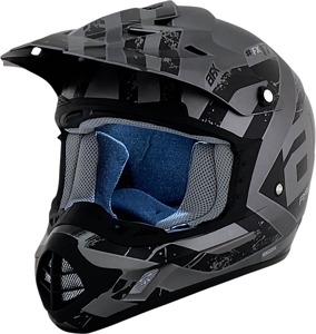 AFX FX-17 Attack MX Helmet Matte Black Frost Gray XL - Vented MX helmet, Matte Black/Frost Gray, XL