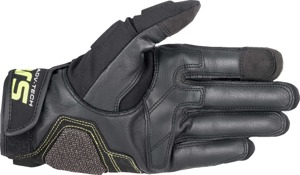 Alpinestars Halo Leather Gloves Black/Fluo Yellow Men's 2XL - Short cuff, touchscreen gloves for men, size 2XL
