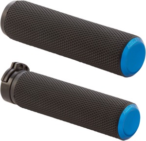 Arlen Ness Knurled Rubber Cable Grips Blue 07-335