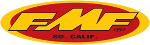 FMF 23 Inch Oval Trailer Sticker Yellow Red XL Vinyl Decal - Large FMF oval trailer sticker in yellow/red, 23 in.