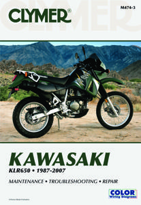 Clymer Shop Repair & Service Manual - Soft Cover For 1987-2007 Kawasaki KLR650