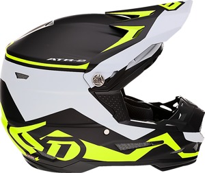 6D ATR-2 Drive Helmet XS White Neon Yellow Black Unisex - XS offroad helmet, Drive graphic, White/Neon Yellow/Black