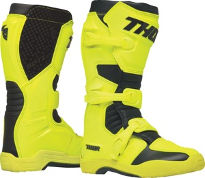 THOR Blitz XR Boots Black/Fluorescent Acid Adult Size 11 - Motocross boots, Black/Fluorescent Acid, Size 11