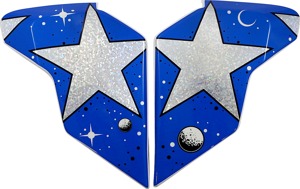 ICON Airflite Helmet Side Plates SF Glory Silver Blue One Size - Replacement side plates for Icon Airflite helmets