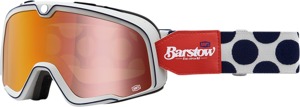 100% Barstow Goggle Hayworth Red Mirror Lens Adult One Size - Red mirror lens goggles, adult size, unisex
