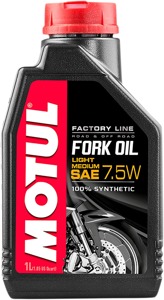 Motul Factory Line Fork Oil 7.5W 1 Liter Synthetic - 7.5W full synthetic fork oil, 1L bottle