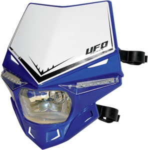 UFO Stealth Two-Piece Headlight System Universal Blue - Universal fit headlight system with LEDs