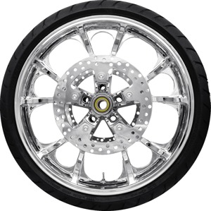 Coastal Moto Largo 21x3.5 Chrome Front Wheel/Tire Kit ABS For Harley-Davidson