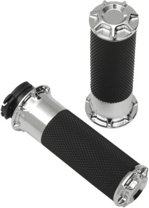 Arlen Ness Cable Style Fusion Series Grips Chrome Bevelled