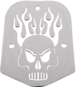 Cobra Backrest Insert Skull Chrome Fits Standard #3 Sissy Bars