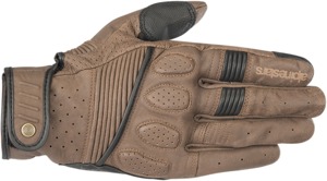 Crazy 8 Leather Motorcycle Gloves Brown/Black Small