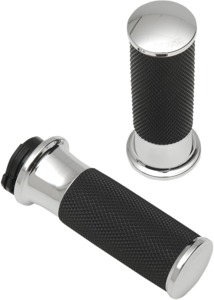 Arlen Ness Cable Style Fusion Series Grips Chrome Smoothie