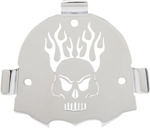 Backrest Insert Skull Round #2 Chrome for Cobra Sissy Bars