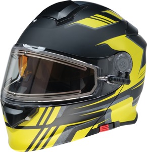 Z1R Solaris First Tracks Modular Snow Electric Helmet S Yellow - Modular snow helmet with electric shield
