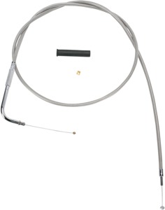 Drag Specialties Stainless Braided Throttle Cable 50in For Harley-Davidson - Braided throttle cable for Harley-Davidson models