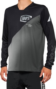 100% Men's R-Core X Long Sleeve Jersey, Black/Grey, 2XL