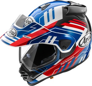Arai XD-5 Trail Helmet Large Blue/White/Red - Dual sport helmet with peak & VAS-A shield