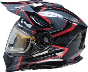 Z1R Range Rotor Snow Electric Helmet - Large, Black/Red - Snow helmet with electric shield