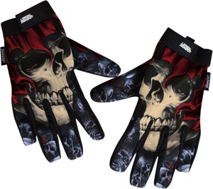 Lethal Threat Reaper Gloves Men's XL Black/Red - Touchscreen reaper graphic gloves, XL, men's