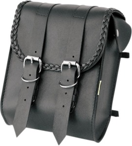 Willie & Max Braided Sissy Bar Bag 8"x10"x4.5" Black Synthetic Leather