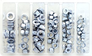 Bolt Fuji Lock Nut Assortment Pack Silver - 100 Piece Kit