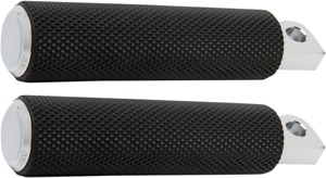 Arlen Ness Knurled Rubber Footpegs Chrome