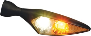 Kuryakyn Micro Rhombus Rear Left Red/Red/Amber Chrome Light