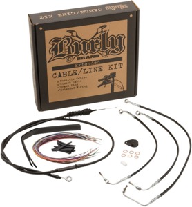 Extended Black Control Cable Kit for 13" Bagger Bars - Fits 2017-2020 Harley Davidson Touring Models