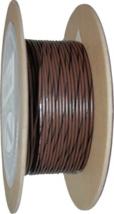 NAMZ 100ft 20 AWG Wire Spool Brown with Black Stripe - 100ft 20 AWG Brown/Black Stripe Wire Spool