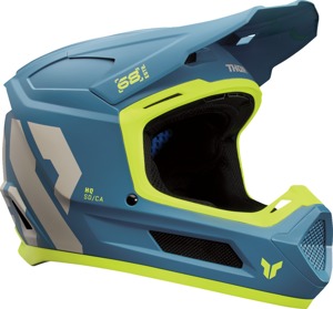 Thor Youth Fleet Forge Helmet - M, Blue/Gray/Fluorescent Yellow - Youth MX helmet with ERT and dual-density EPS