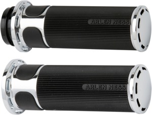 Arlen Ness Slot Track Grips Chrome Fly-By-Wire Fusion Series