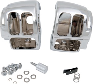 Drag Specialties Handlebar Switch Housing Kit Chrome For Harley-Davidson - Chrome switch housing kit For Harley-Davidson models