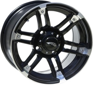 AMS Roll'n 104 Wheel 15x7 4/156 Gloss Black Machined - 15x7 Gloss Black Machined Wheel For UTV/ATV